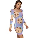 Cookies Chocolate Chips Chocolate Cookies Sweets Women Long Sleeve Ruched Stretch Jersey Dress View2