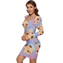 Cookies Chocolate Chips Chocolate Cookies Sweets Women Long Sleeve Ruched Stretch Jersey Dress View3