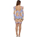 Cookies Chocolate Chips Chocolate Cookies Sweets Women Long Sleeve Ruched Stretch Jersey Dress View4