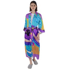 Cookies Chocolate Cookies Sweets Snacks Baked Goods Food Maxi Satin Kimono by Ravend