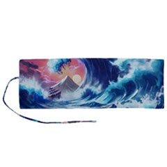 Storm Tsunami Waves Ocean Sea Nautical Nature Roll Up Canvas Pencil Holder (m) by Ravend