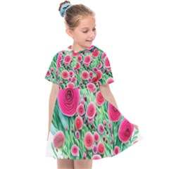 Bounty Of Brilliant Blooming Blossoms Kids  Sailor Dress by GardenOfOphir