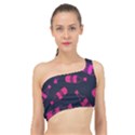Wine Wine Bottles Background Graphic Spliced Up Bikini Top  View1
