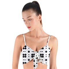 Polka Dot  Svg Woven Tie Front Bralet by 8989