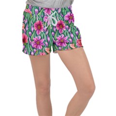 Cheerful And Cheery Blooms Velour Lounge Shorts by GardenOfOphir