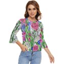 Celestial And Charming Florals Bell Sleeve Top View1