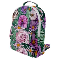 Budding And Captivating Flowers Flap Pocket Backpack (small) by GardenOfOphir