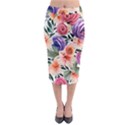 Country-chic Watercolor Flowers Midi Pencil Skirt View1