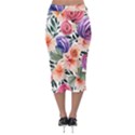 Country-chic Watercolor Flowers Midi Pencil Skirt View2