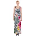 Classy And Chic Watercolor Flowers Thigh Split Maxi Dress View1