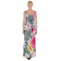 Classy And Chic Watercolor Flowers Thigh Split Maxi Dress View2