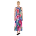 Celestial Watercolor Flowers Sleeveless Maxi Dress View2