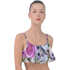 Summertime Blooms Frill Bikini Top by GardenOfOphir