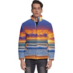 Summer Sunset Over The Ocean Men s Puffer Bubble Jacket Coat by GardenOfOphir