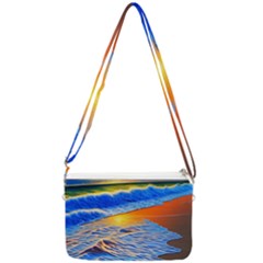 Summer Sunset At The Beach Double Gusset Crossbody Bag by GardenOfOphir