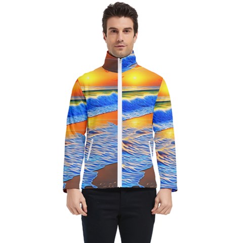 Summer Sunset At The Beach Men s Bomber Jacket by GardenOfOphir