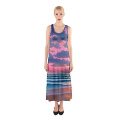 Sunset Over The Beach Sleeveless Maxi Dress by GardenOfOphir