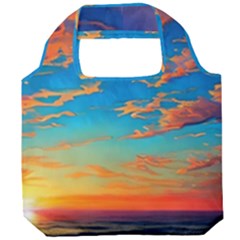 Waves Crashing On The Shore Foldable Grocery Recycle Bag by GardenOfOphir