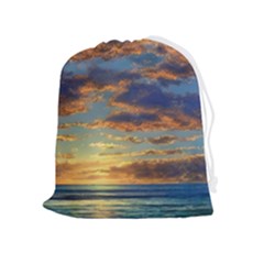 Sunrise Over The Sand Dunes Drawstring Pouch (xl) by GardenOfOphir