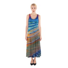 Modern Sunset Over The Ocean Sleeveless Maxi Dress by GardenOfOphir