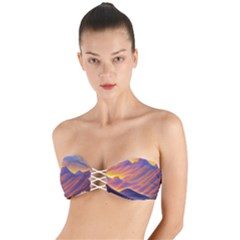 Great Sunset Twist Bandeau Bikini Top by GardenOfOphir