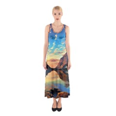 Portentous Sunset Sleeveless Maxi Dress by GardenOfOphir