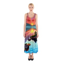 Gorgeous Sunset Sleeveless Maxi Dress by GardenOfOphir