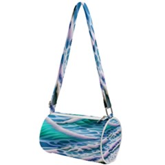 Shore Blue Ocean Waves Mini Cylinder Bag by GardenOfOphir