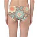 Retro Pastel Flowers Mid-Waist Bikini Bottoms View2