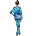 Nature s Beauty; Ocean Waves Kid s Satin Long Sleeve Pajamas Set View2