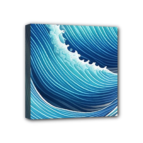 Simple Summer Wave Pattern Mini Canvas 4  X 4  (stretched) by GardenOfOphir