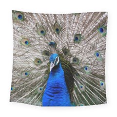 Peacock Bird Animal Feather Nature Colorful Square Tapestry (large) by Ravend