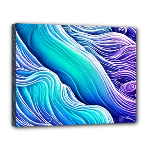 Ocean Waves In Pastel Tones Canvas 14  X 11  (stretched) by GardenOfOphir