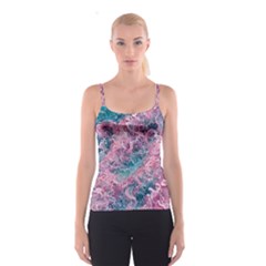 Ocean Waves In Pink Ii Spaghetti Strap Top by GardenOfOphir