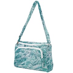 Nature Ocean Waves Front Pocket Crossbody Bag by GardenOfOphir