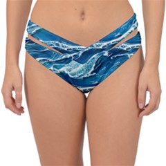 Summer Ocean Waves Double Strap Halter Bikini Bottoms by GardenOfOphir