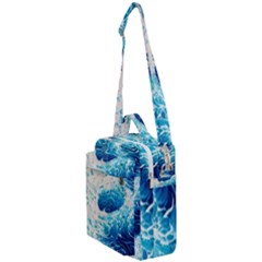 Abstract Blue Ocean Wave Ii Crossbody Day Bag by GardenOfOphir