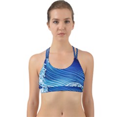 Watercolor Wave Back Web Sports Bra by GardenOfOphir