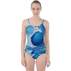 Beach Wave Cut Out Top Tankini Set by GardenOfOphir