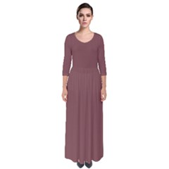 Rosy Finch Brown	 - 	quarter Sleeve Maxi Dress