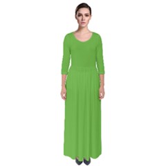 Snake Green	 - 	quarter Sleeve Maxi Dress