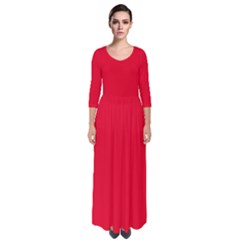 Spanish Red	 - 	quarter Sleeve Maxi Dress