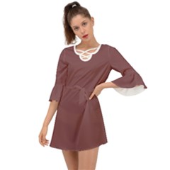 Rosy Finch Brown	 - 	criss Cross Mini Dress