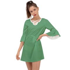 Shiny Shamrock Green	 - 	criss Cross Mini Dress