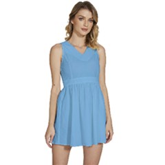 Aero Blue	 - 	sleeveless High Waist Mini Dress by ColorfulDresses