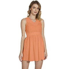 Atomic Tangerine Orange	 - 	sleeveless High Waist Mini Dress by ColorfulDresses