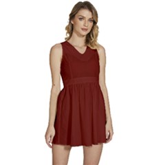 Currant Red	 - 	sleeveless High Waist Mini Dress by ColorfulDresses