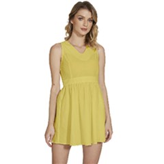 Arylide Yellow	 - 	sleeveless High Waist Mini Dress by ColorfulDresses