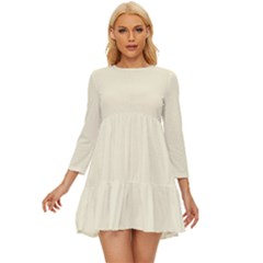 Corn Silk	 - 	long Sleeve Babydoll Dress by ColorfulDresses