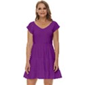 Dark Orchid Purple	 - 	Short Sleeve Tiered Mini Dress View1